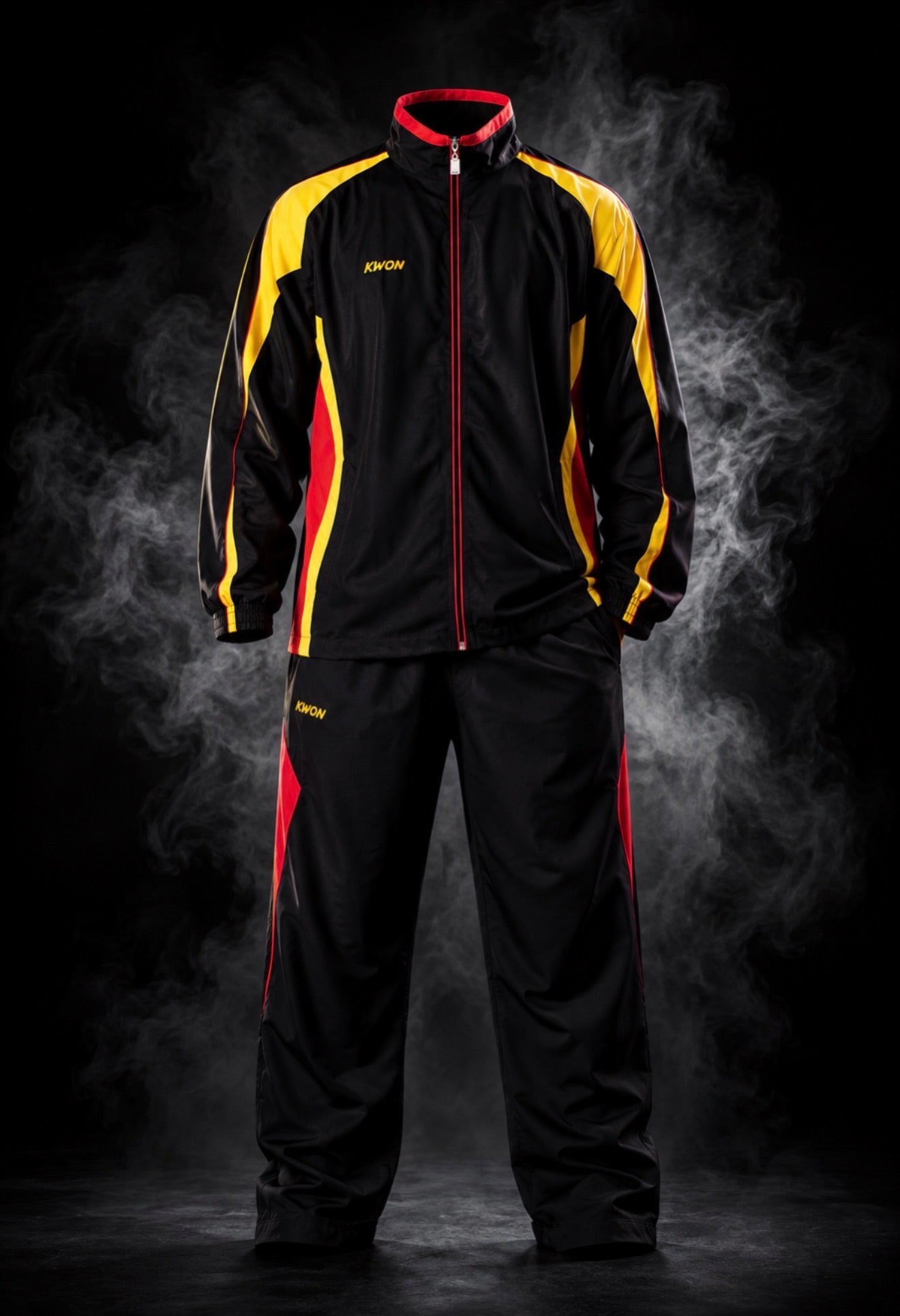 Kwon Trainingsanzug Performance Micro schwarz/rot/gelb