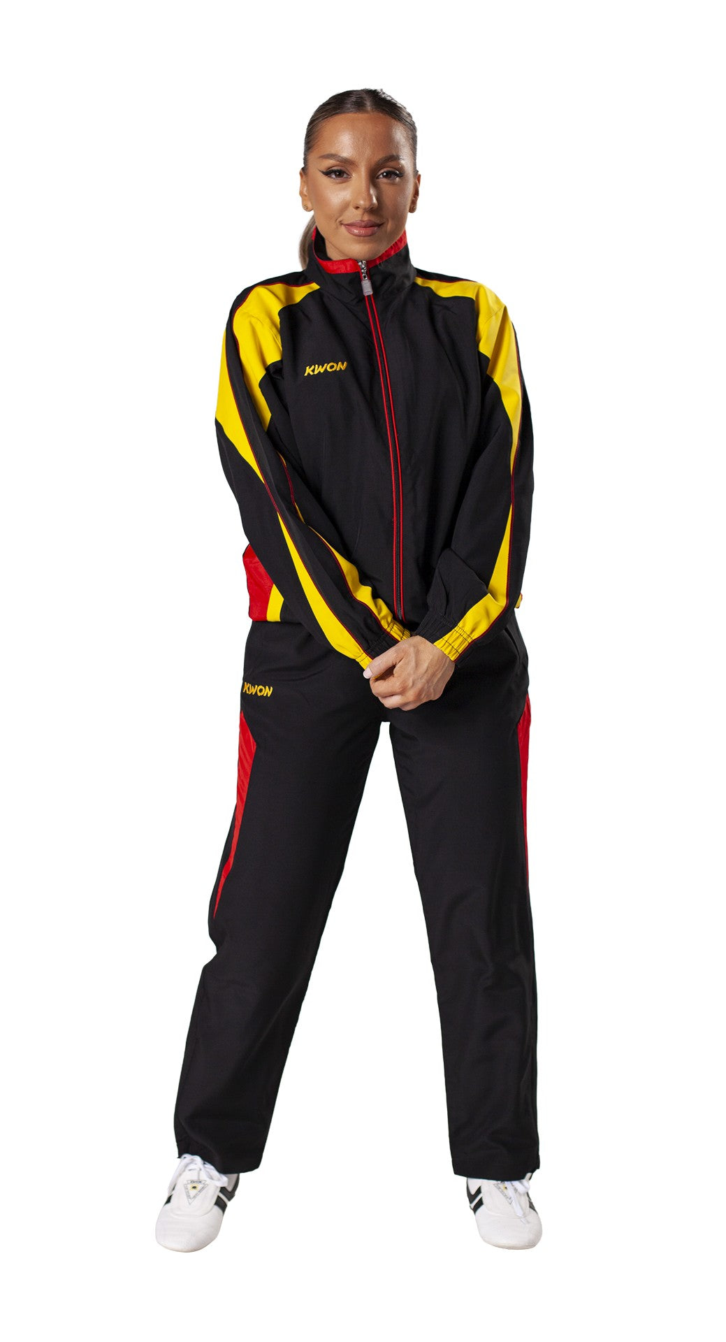 Kwon Trainingsanzug Performance Micro schwarz/rot/gelb