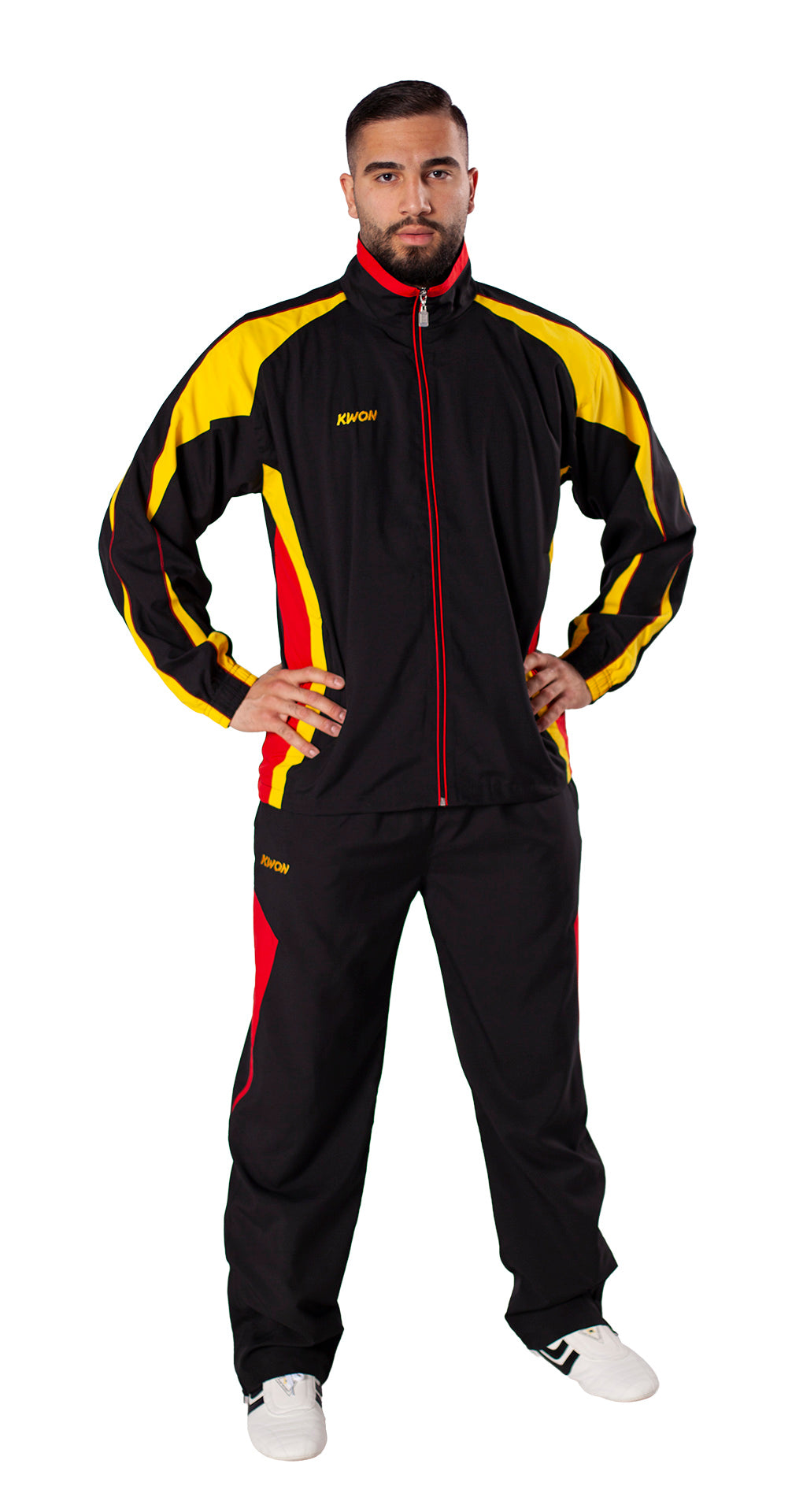 Kwon Trainingsanzug Performance Micro schwarz/rot/gelb