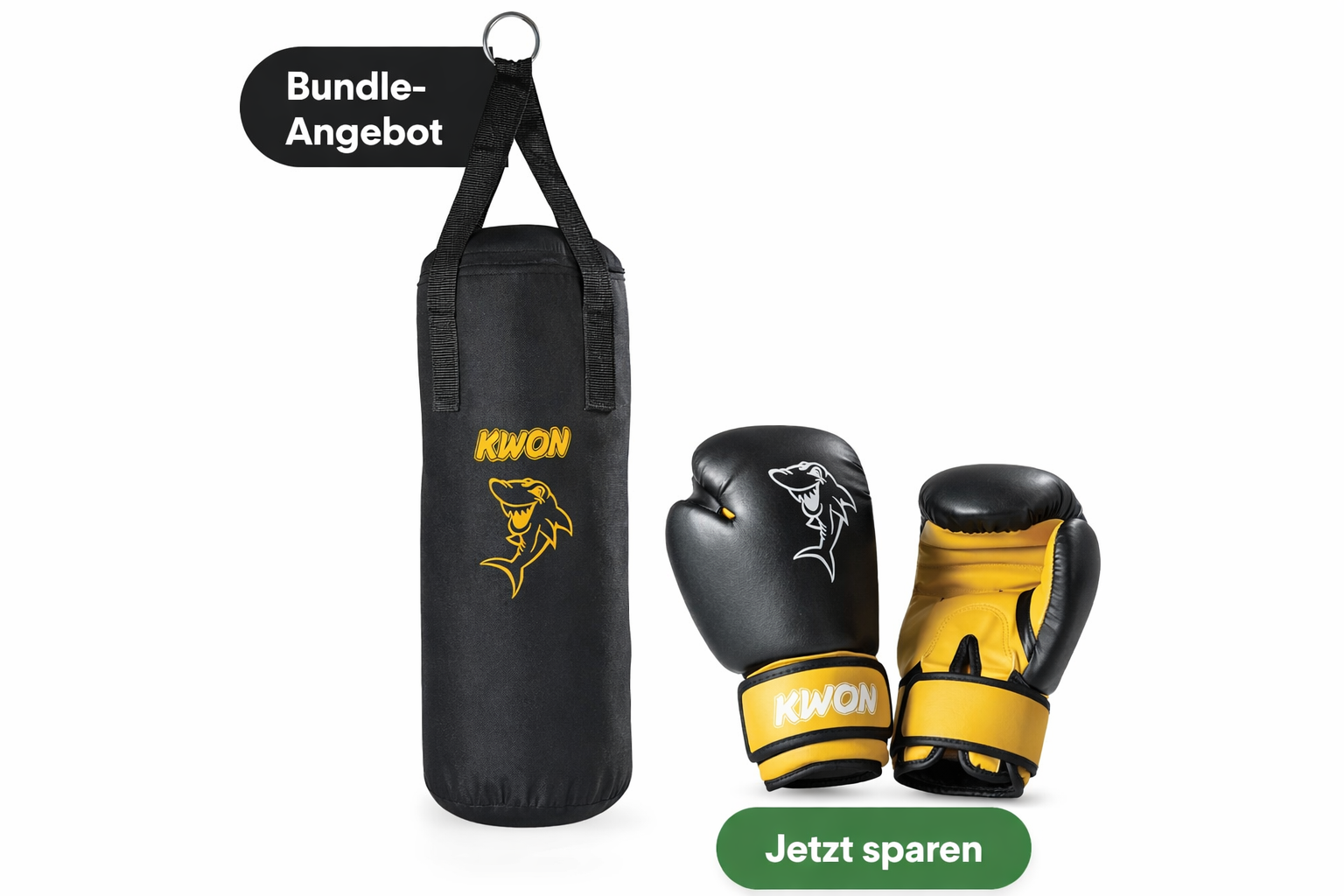 Kwon Boxsack Mini Shark & Boxhandschuhe Mini Shark 4oz